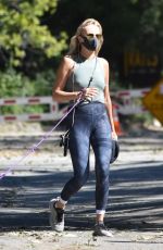 MALIN AKERMAN Wearing Mask Out with Her Dog at Griffith Park 04/15/2020