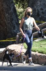 MALIN AKERMAN Wearing Mask Out with Her Dog at Griffith Park 04/15/2020
