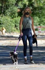 MALIN AKERMAN Wearing Mask Out with Her Dog at Griffith Park 04/15/2020