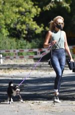 MALIN AKERMAN Wearing Mask Out with Her Dog at Griffith Park 04/15/2020