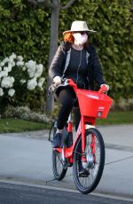 MARCIA CROSS Wearing Mask and Gloves Out Riding Bike in Beverly Hills 04/25/2020