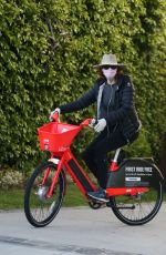 MARCIA CROSS Wearing Mask and Gloves Out Riding Bike in Beverly Hills 04/25/2020