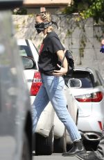 MARGOT ROBBIE Wearing Skull Bandana as Makeshift Mask Out in Los Angeles 04/01/2020
