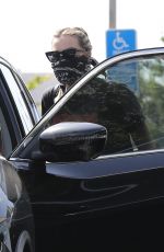 MARGOT ROBBIE Wearing Skull Bandana as Makeshift Mask Out in Los Angeles 04/01/2020