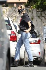 MARGOT ROBBIE Wearing Skull Bandana as Makeshift Mask Out in Los Angeles 04/01/2020