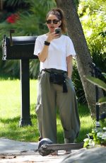 MARIA MENOUNOS Out Rding Electric Scooter in Los Angeles 04/14/2020