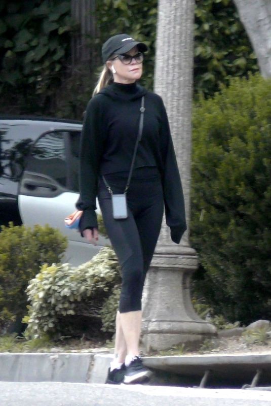 MELANIE GRIFFITH in Leggings Out Hiking in Los Angeles 04/07/2020