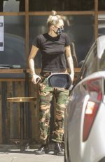 MILEY CYRUS Wearing Mask Out in Woodland Hills 04/23/2020