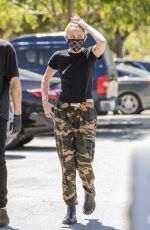 MILEY CYRUS Wearing Mask Out in Woodland Hills 04/23/2020
