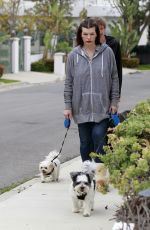 MILLA JOVOVICH and Paul W. S. Anderson Out with Their Dogs in Beverly Hills 04/20/2020