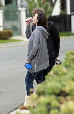 MILLA JOVOVICH and Paul W. S. Anderson Out with Their Dogs in Beverly Hills 04/20/2020