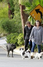 MILLA JOVOVICH and Paul W. S. Anderson Out with Their Dogs in Beverly Hills 04/20/2020