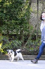 MILLA JOVOVICH Out with Her Dogs in Los Angeles 04/24/2020