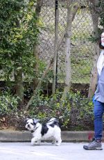 MILLA JOVOVICH Out with Her Dogs in Los Angeles 04/24/2020