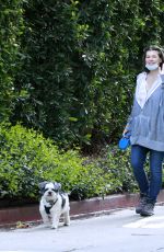 MILLA JOVOVICH Out with Her Dogs in Los Angeles 04/24/2020