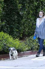 MILLA JOVOVICH Out with Her Dogs in Los Angeles 04/24/2020