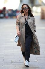 MYLEENE KLASS in a Trench Coat Arrives at Smooth Radio in London 04/04/2020