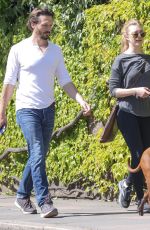 NATALIE DORMER and David Oakes Out with Their Dog in Richmond 04/24/2020