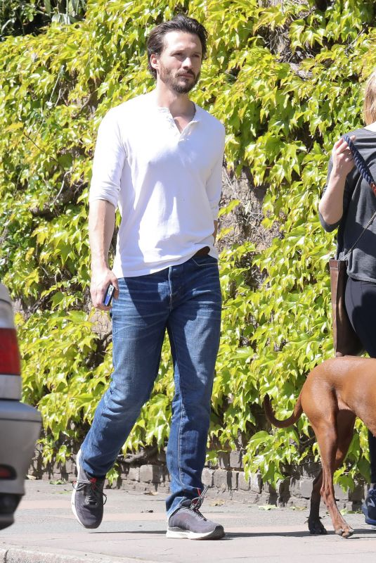 NATALIE DORMER and David Oakes Out with Their Dog in Richmond 04/24/2020