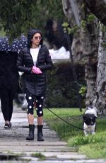 NINA DOBREV Out with Her Dog in Los Angeles 04/09/2020