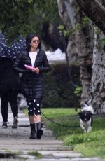NINA DOBREV Out with Her Dog in Los Angeles 04/09/2020