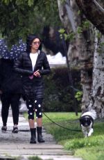 NINA DOBREV Out with Her Dog in Los Angeles 04/09/2020