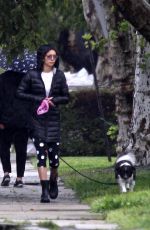 NINA DOBREV Out with Her Dog in Los Angeles 04/09/2020