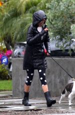 NINA DOBREV Out with Her Dog in Los Angeles 04/09/2020