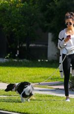 NINA DOBREV Out with Her Dog Maverick in Los Angeles 04/07/2020