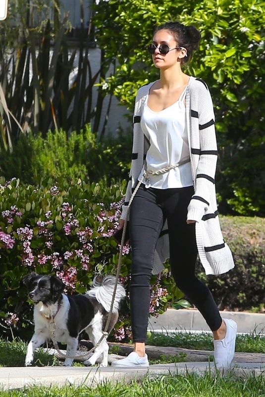 NINA DOBREV Out with Her Dog Maverick in Los Angeles 04/07/2020