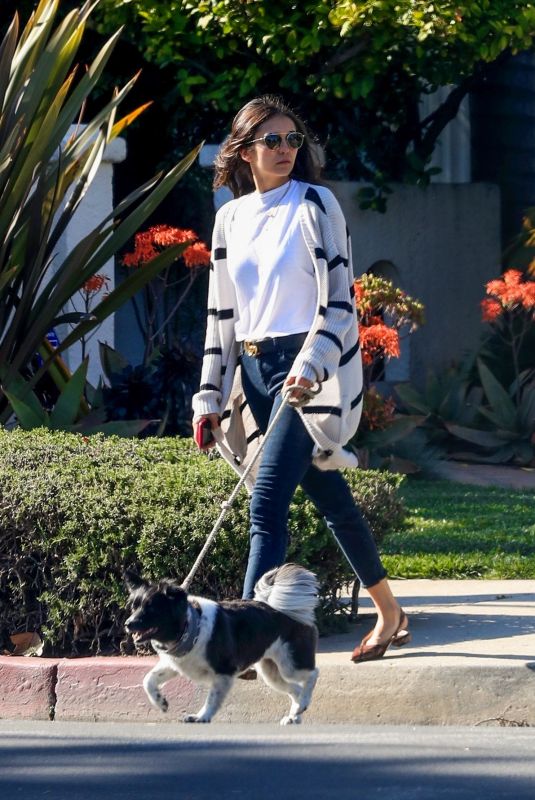 NINA DOBREV Out with Maverick in Los Angeles 04/11/2020
