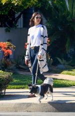 NINA DOBREV Out with Maverick in Los Angeles 04/11/2020