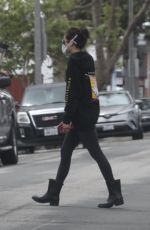 NINA DOBREV Wearing Mask Out in Los Angeles 04/08/2020