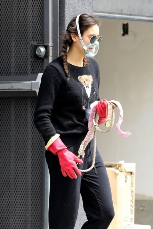 NINA DOBREV Wearing Mask Outside Vet