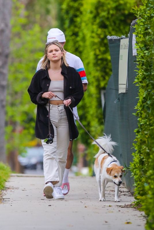 OLIVIA HOLT Out with Her Dog in Los Angeles 03/31/2020