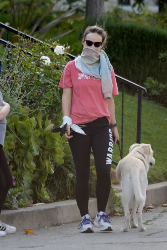 OLIVIA WILDE Out with Her Dog in Los Angeles 04/02/2020