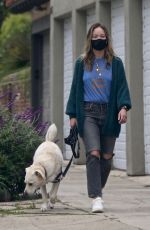 OLIVIA WILDE Out with Her Dog in Los Angeles 04/12/2020