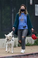 OLIVIA WILDE Out with Her Dog in Los Angeles 04/12/2020