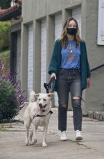 OLIVIA WILDE Out with Her Dog in Los Angeles 04/12/2020