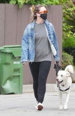 OLIVIA WILDE Waring a Black Mask Out with Her Dog in Los Angeles 04/05/2020