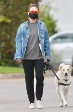 OLIVIA WILDE Waring a Black Mask Out with Her Dog in Los Angeles 04/05/2020