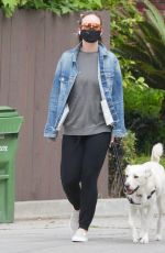 OLIVIA WILDE Waring a Black Mask Out with Her Dog in Los Angeles 04/05/2020
