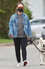 OLIVIA WILDE Waring a Black Mask Out with Her Dog in Los Angeles 04/05/2020
