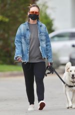 OLIVIA WILDE Waring a Black Mask Out with Her Dog in Los Angeles 04/05/2020