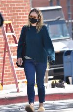 OLIVIA WILDE Wearing a Black Face Mask Out in Los Angeles 04/03/2020