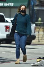 OLIVIA WILDE Wearing a Black Face Mask Out in Los Angeles 04/03/2020
