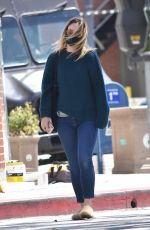 OLIVIA WILDE Wearing a Black Face Mask Out in Los Angeles 04/03/2020