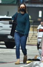 OLIVIA WILDE Wearing a Black Face Mask Out in Los Angeles 04/03/2020