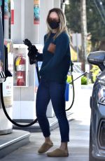 OLIVIA WILDE Wearing a Black Face Mask Out in Los Angeles 04/03/2020