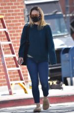 OLIVIA WILDE Wearing a Black Face Mask Out in Los Angeles 04/03/2020